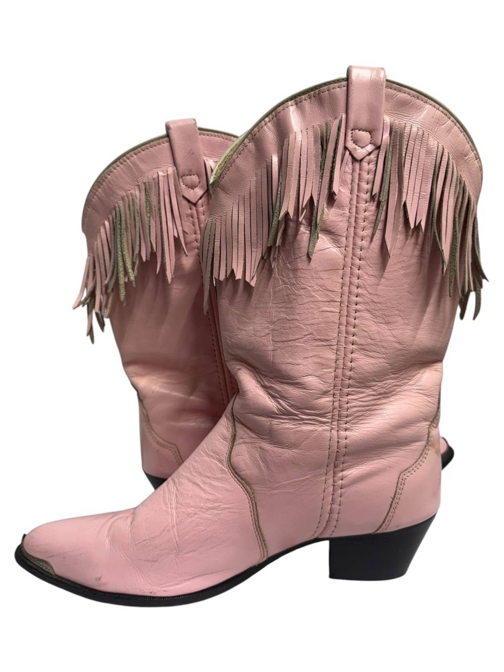 VTG Pink Fringe Cowboy Boots Sz 8.5 - Picture 4 of 7